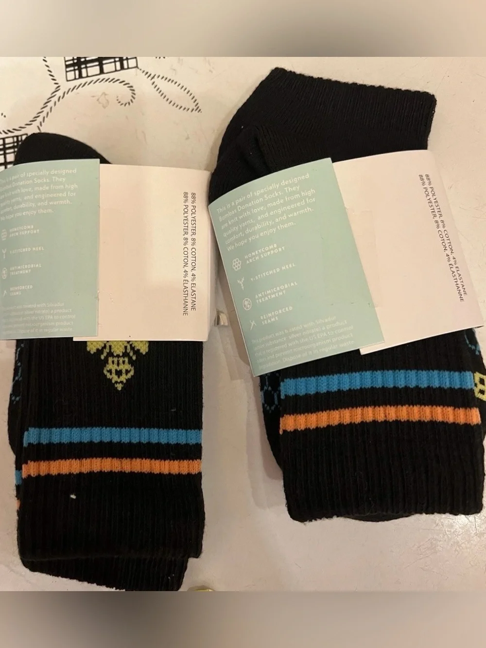 Bombas Youth XS Half Calf Socks in Black -‎ Set Of 2